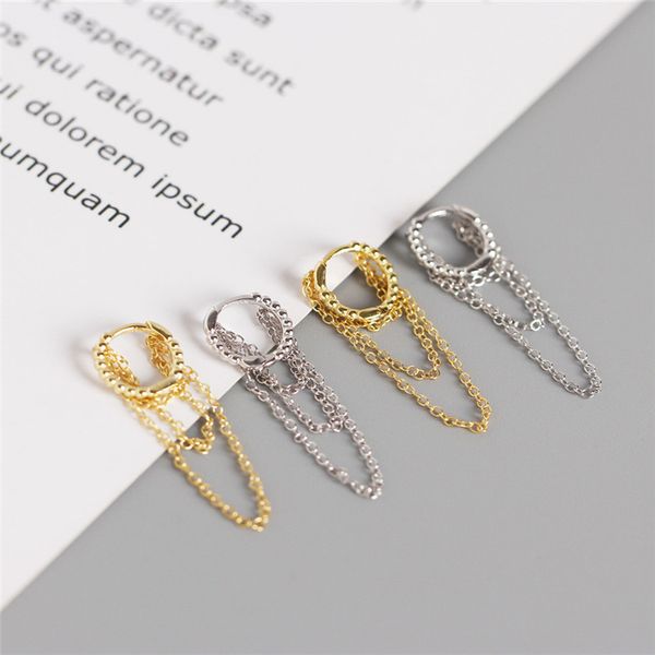 

AprilGrass Brand Designer 100% 925 Sterling Silver Round Beads with Tassel Pendant Stud Earrings for Women Fashion Designer Beautiul Earring