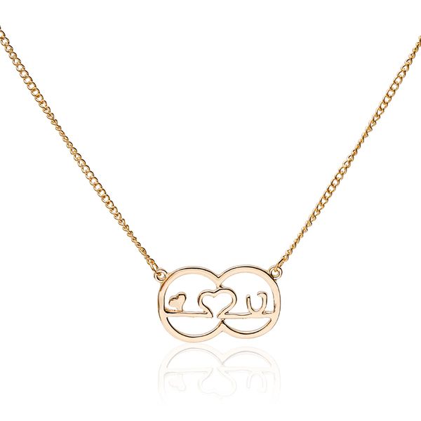 

new gold color heart-shaped "love" pendant necklace symbolizes love zinc alloy female couple valentine's day gift necklace, Silver