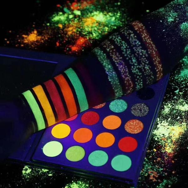 

eye shadow aurora glow eyeshadow stage clubbing neon makeup kit in blacklight uv the dark fluorescent shadows