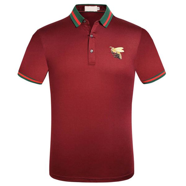 

2020 mens polos shirts summer polos for men soft t-shirts with bee embroidery casual mens solid clothing -3xl 5 colors, White;black