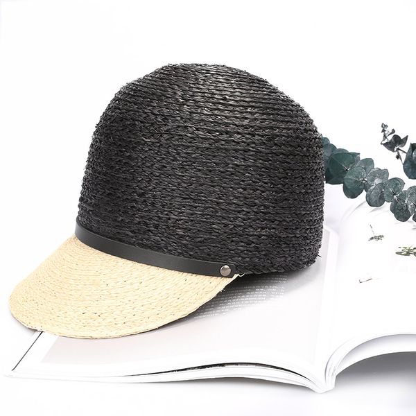 

sedancasesa summer sun straw hats baseball cap visor sport cap for women mens hip hop snapback patchwork sw105263, Blue;gray