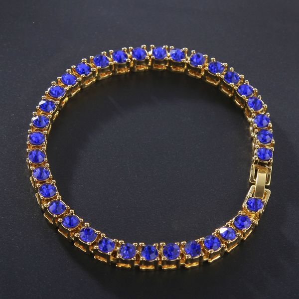 

hip-hop alloy bracelet for a drain drill coloured rhinestone men's tennis chain new european and american style, Black
