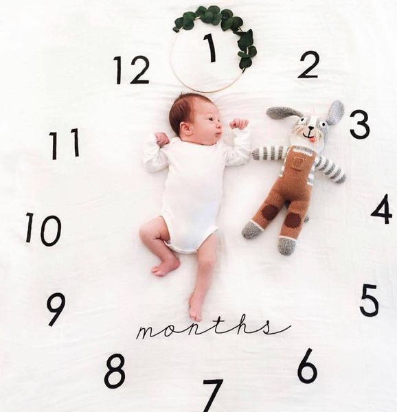 

baby milestone blanket flower backdrop newborn monthly cloth growth p props printed letter pgraphy blankets