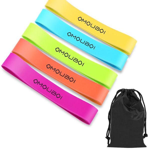 

5 resistance loop bands exercise bands with carry bag strength training workout home gym fitness physical therapy