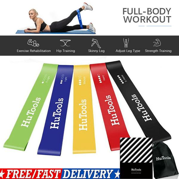 

5 pack yoga belts exercise tension band belt rubber stretch elastic fitnesstraining