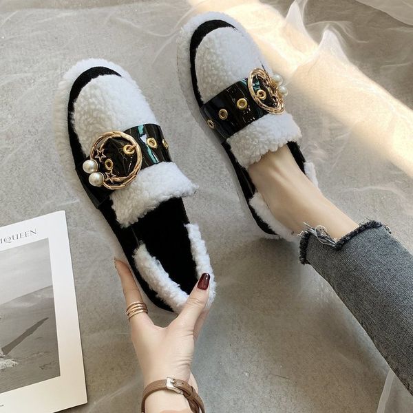 

women's rubber boots fashion womens shoes 2020 booties ladies plush low heels booties winter footwear boots-women round, Black