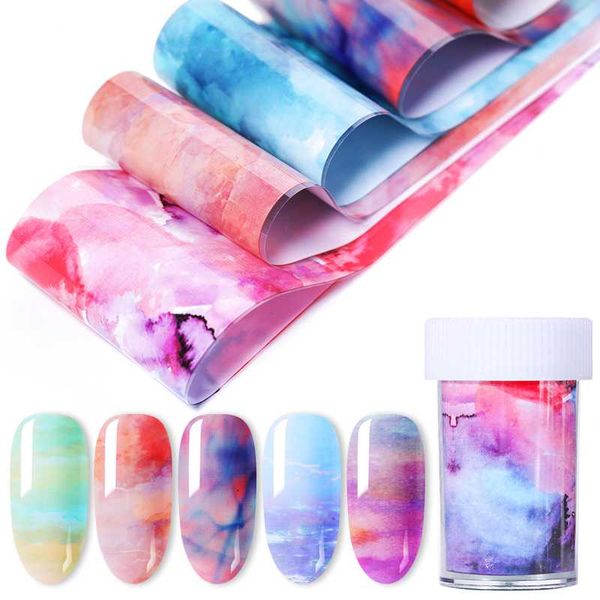 

bloom nail art foils colorful nail art sticker flower laser water ink gradient transfer decals tips diy decoration, Black