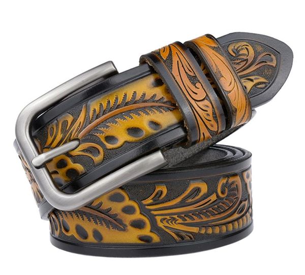 

Men's belt leather belt men male genuine leather strap pin buckle fancy vintage jeans cintos masculinos man waist belts