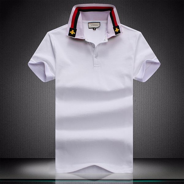 

mens summer polo t shirt fashion embroidery shirt short sleeves turn-down collar polo clothing male fashion casual polo, White;black