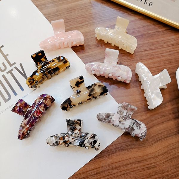 

hair accessories leopard acetate claw clip for women crab brown hairclip hairpins clamp plastic fashion lady headwear, Slivery;white