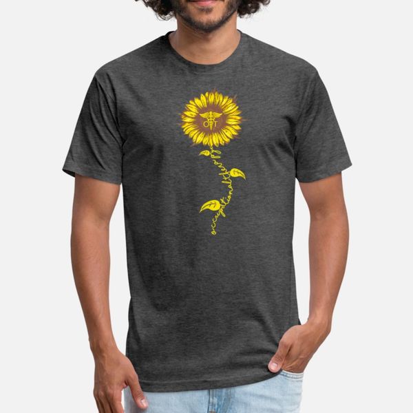 

трудотерапия sunflower, медсестра подсолнечной футболка мужчины дизайн 100% хлопок o шея одежда фитнес мода лето стиль trend shirt