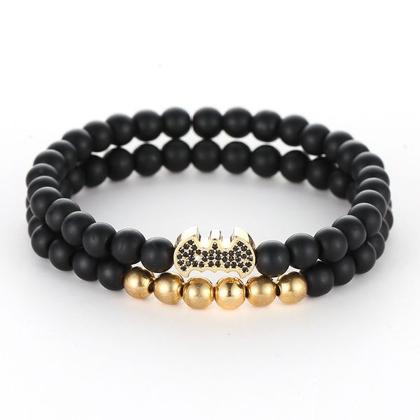 

beaded, strands double black natural stone bracelet female jewelry gold steel flower pendant charm bracelets women 2021 wholesale