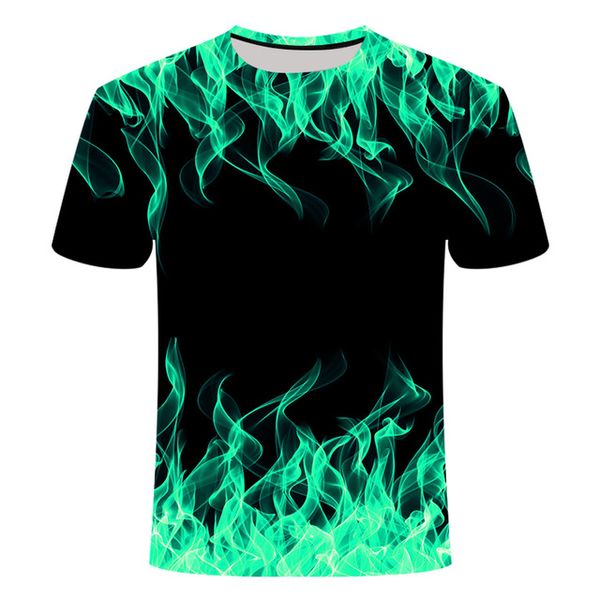 

new blue flame quality 3d print shirts kawaii kawaii hippie men clothing
