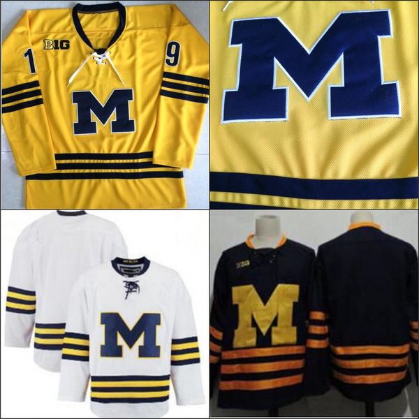 

Top quality Michigan Wolverines #19 DYLAN LARKIN Yellow Jersey College Hockey Stiched Jerseys free shipping S-3XL
