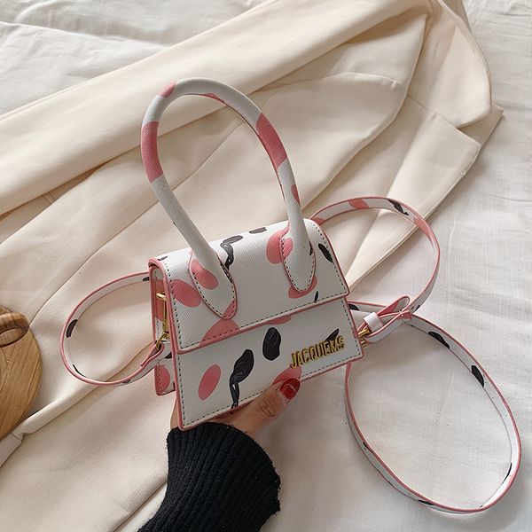 

mini small square bag 2020 fashion new quality pu leather women's handbag cartoon printing lipstick shoulder messenger bags