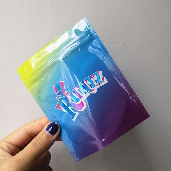 

3.5 up bags black pouch holographic-style herb flowers bags colorful smell proof contain mylar to stand with dry runtz hat home2001 oixdm