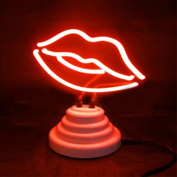 

Lips neon sign LED Lights Handmade Visual art Bedroom Bar Party Christmas Removable Wall Desktop Dual purpose