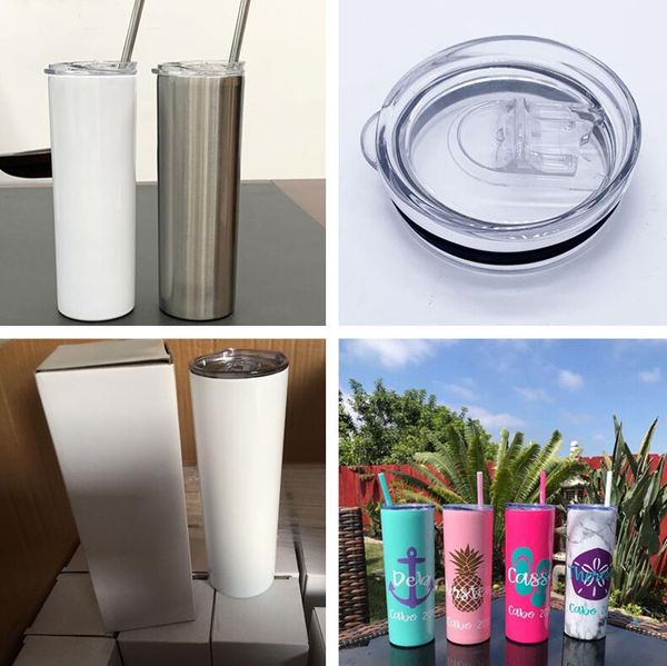 

plain 15oz 20oz insulated cup with straw stainless steel vacuum cups designers blank sublimation white water bottles thermos car mugs f92405