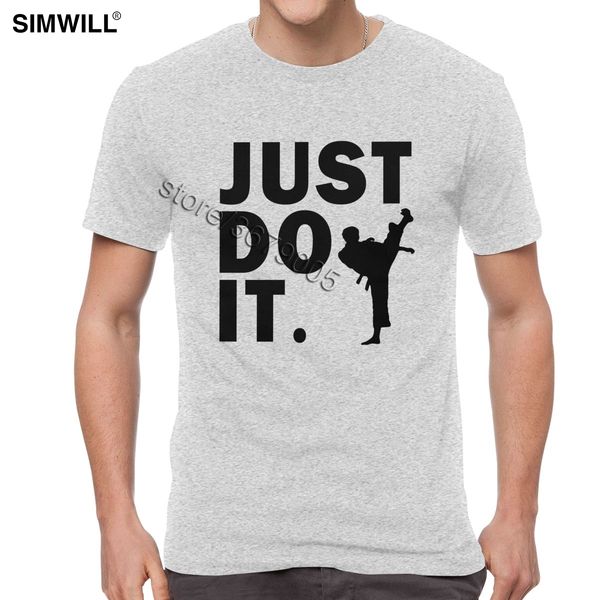 

novelty taekwondo t-shirt men's casual eco cotton tees round collar short sleeves t shirt