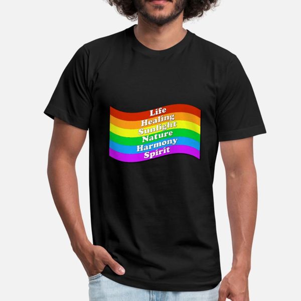 

pride flag meaning lesbian gay bisexual t shirt men designer 100% cotton round neck slim sunlight building summer vintage shirt