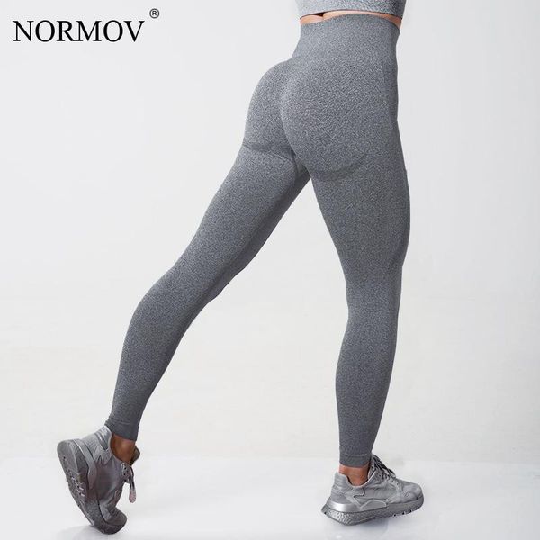 

normov leggings women fitness push up high waist gym seamless sports women leggings solid color workout running leggins, Black