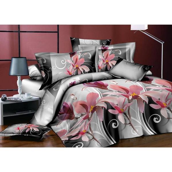 

40asypets 4pcs/set 3d flower series printing bed sheet pillow cover quilt cover for home decor