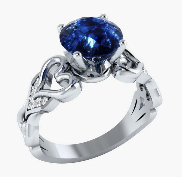 

size 6-10 luxury jewelry slae luxury jewelry 10kt white gold filled solitaire z cz diamond women wedding heart band ring gift, Slivery;golden