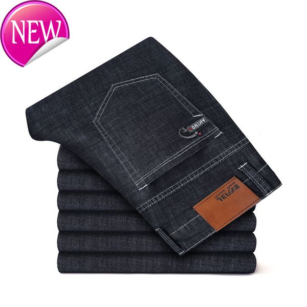 

весна лето 2020 новых людей вскользь джинсы бизнес slim fit упругие denim брюки жан мужской марка брюки плюс размер 40 42 44 46, Blue