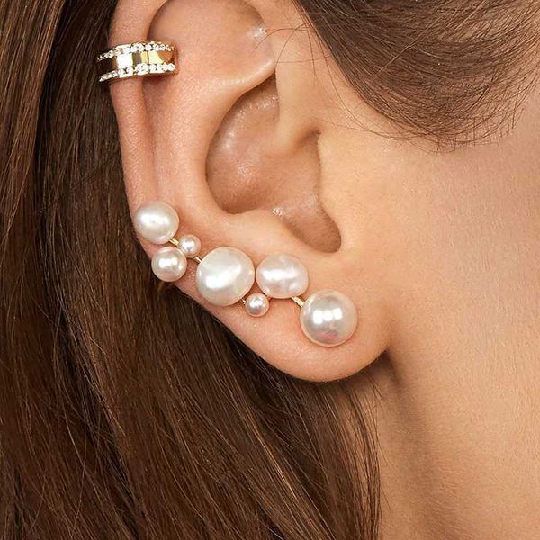 

stud trendy classic geometric earrings bohemia charm multiple pearl for women ear jewelry gift 2021 oorbellen, Golden;silver
