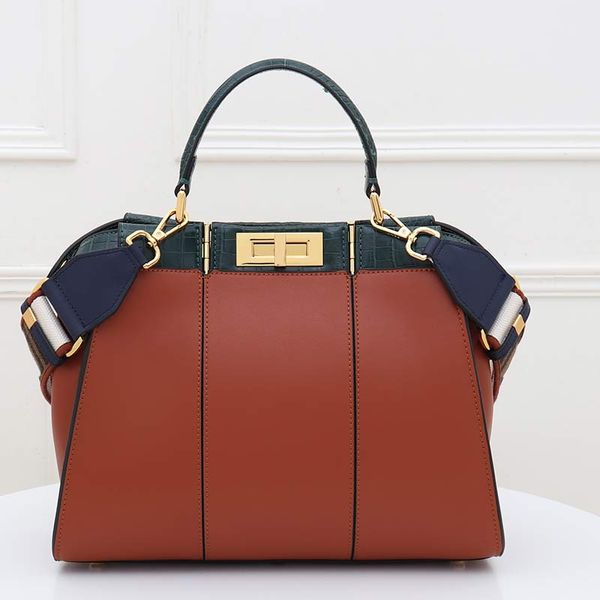 

large tote real leather ladies shoulder bags travel luggage handbag embroidered shoulder strap bag quality calfskin