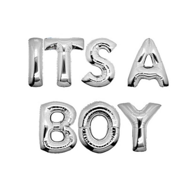 

16 inch its a girl its a boy aluminum film balloon set to send straws boy and girl birthday baby hundred days decoration