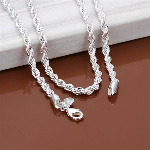 

витая sterling rope silver stsn067 925 пластинчатые мужчины флэш ожерелье ожерелье ожерелье мода цепочки серебро mnokx bdehome