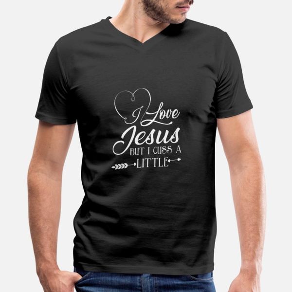 

i love jesus but i cuss a little t shirt men character 100% cotton round neck cool sunlight funny casual spring autumn trend shirt