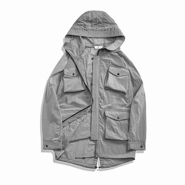 

cp toney pirate company 2020 konng gonng spring and autumn new multi pocket long thin jacket, Black;white