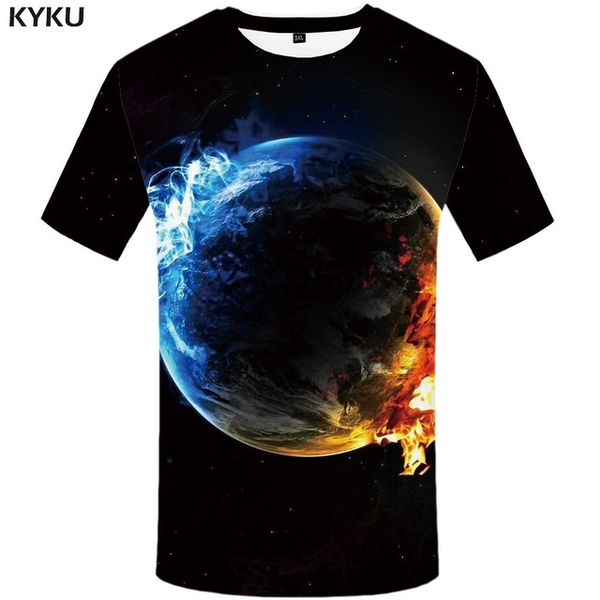 

galaxy men blue space cool anime punk rock 3d print shirts graphic plus size horror men clothing