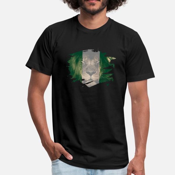 

нигерия флаг африканского лев изображение тенниска мужчина customize с коротким рукавом вокруг шеи сплошного цвета симпатичной аутентичной в