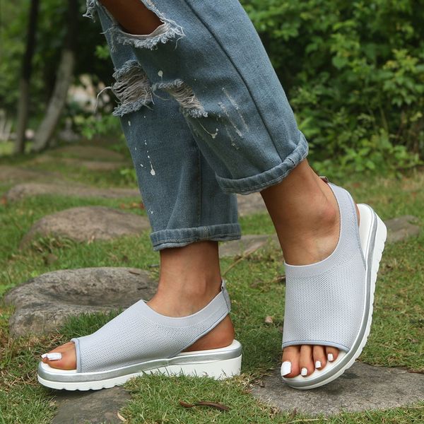 

women sandals 2020 new female shoes women summer sport wedge comfort sandals ladies flat slingback sandalias, Black