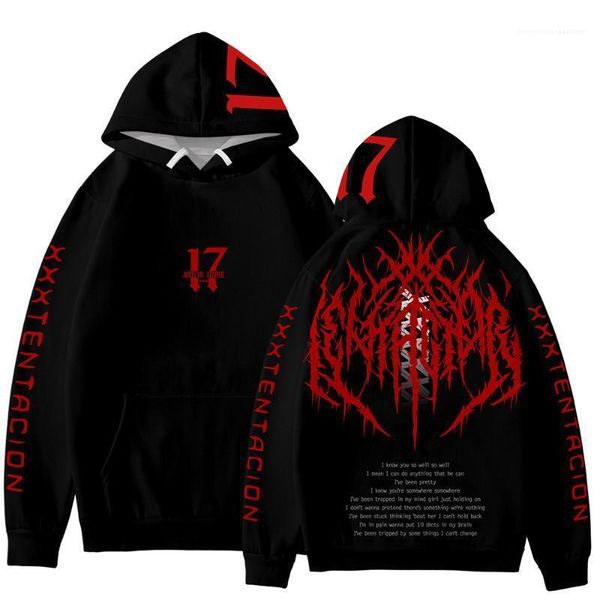 

pullovers sweatshirts american rapper xxxtentacion black hoodies 19ss new spring oversize revenge love