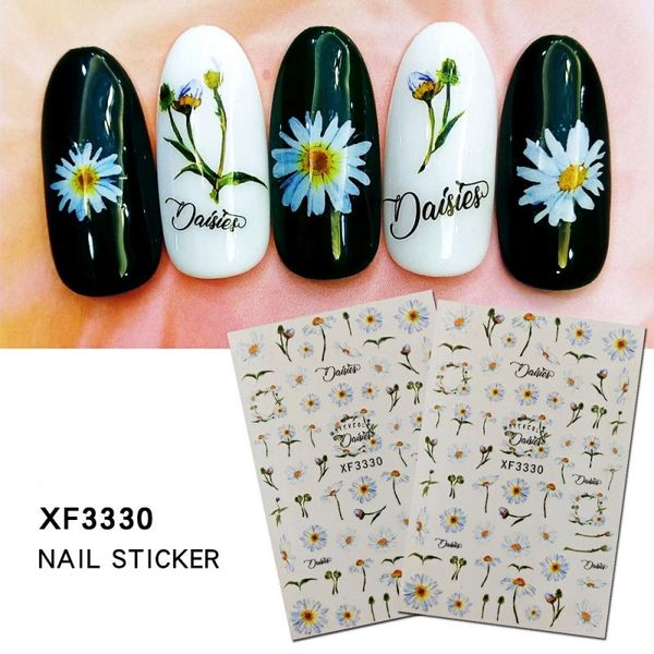 

stickers & decals 16 models butterfly daisy nail easy to remove diy design art decoration, Black