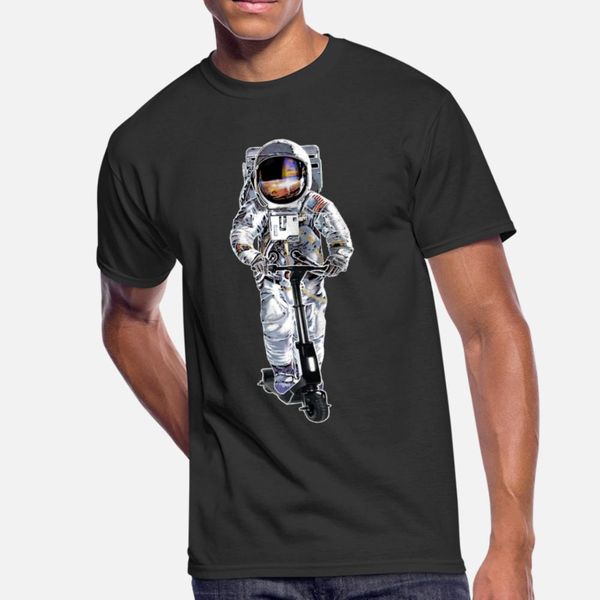 

escooting astronaut escooter electroroller t shirt men design tee shirt round collar normal anti-wrinkle comfortable spring autumn vintage