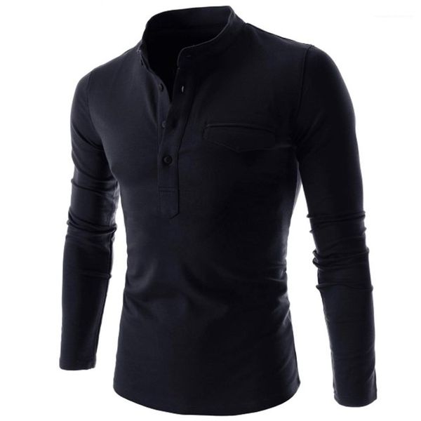 

stand collar streetwear male clothing mens 2020 designer luxury polos spring autumn long sleeve solid color tshirt, White;black