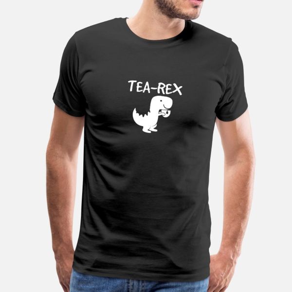 

tea rex dinosaur drinking tea tyrannosaurus joke g t shirt men crazy tee shirt round neck male crazy new fashion spring autumn shirt