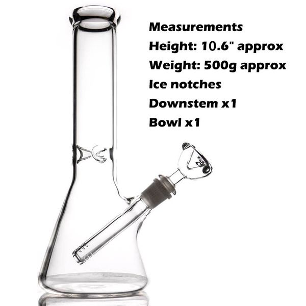 narghilè Beaker bong ice catcher bong dal design semplice per fumare con downstem e ciotola pipa ad acqua in vetro alta 10,6 pollici