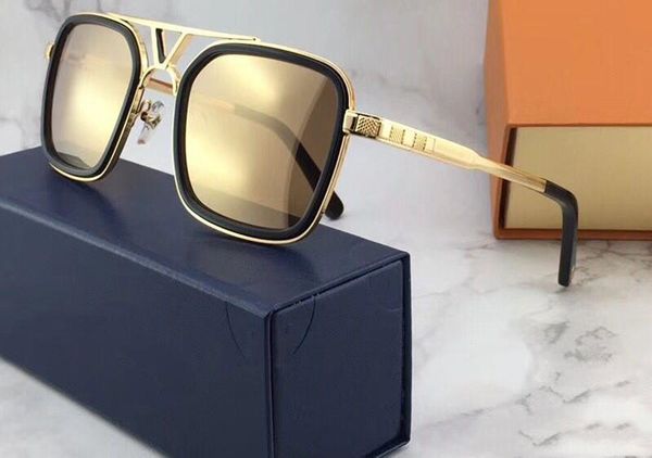 

2020 sunglasses luxury popular retro vintage men fashion designer 0947u sunglasses shiny gold summer style laser logo gold plated with case, White;black