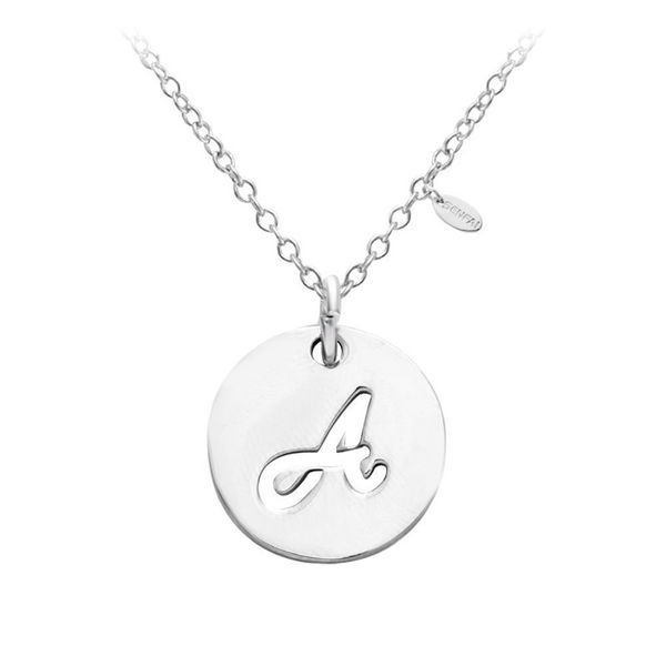 

simple letter silver color plate cursive initial name pendant necklaces for women choker fashion jewelry birthday gift