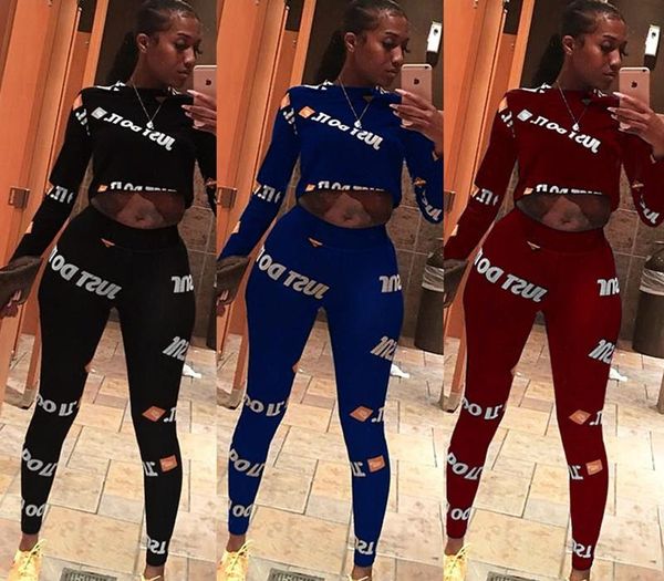 

women 2 piece set sweatsuit summer clothes letter print suit fashion stretch crew neck long sleeve crop skinny pants plus size s-2xl52, Gray