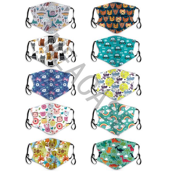 

маски для лица дети мультфильм с 2 фильтры мальчики моды маска для лица маски многоразовые регулируемая анти пыли рот обложка cute animal ma, Blue