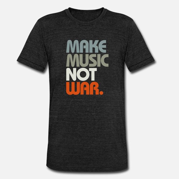 

make music not war retro t shirt men print cotton size s-3xl standard interesting comical summer unique shirt