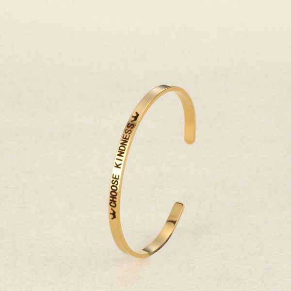 

mylongingcharm 1шт open полированной нержавеющей стали браслеты браслеты-width 4мм-подарок для дочери, сестры, друзья g2257, Black