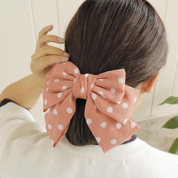

волосы headwear dot печати ткань cn лук ткань большие barrettes женщины аксессуары французские клипы gsuot, Black;brown